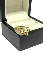 18 Karaat Massief Gouden Panter Ring 0.25 ct Diamant, -, 19 tot 20, -, Ophalen of Verzenden