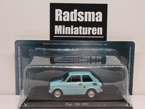 Fiat 126 - 1972 babyblauw - 1:43 Norev Blister, Hobby en Vrije tijd, Modelauto's | 1:43, Nieuw, Auto, Norev, Ophalen of Verzenden