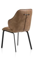 6 Nieuwe stoelen, Cognac met zwart metaal en greep Armadillo, Ophalen, Bruin, Nieuw, Metaal