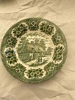 Antiek British Ironstone Bord Groen Landschap tafereel 14 cm, Antiek en Kunst, Ophalen of Verzenden