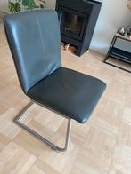 6 eetkamerstoelen, Huis en Inrichting, Ophalen, Leer, Zo goed als nieuw, Grijs