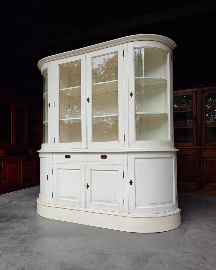 Ronde Servieskast | Winkelkast | Buffetkast wit #2313, Huis en Inrichting, Kasten | Buffetkasten, Gebruikt, 200 cm of meer, 200 cm of meer