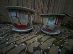 Oude Chinese porseleinen potten, Tuin en Terras, Bloempotten, Gebruikt, Verzenden, Rond, Minder dan 25 cm