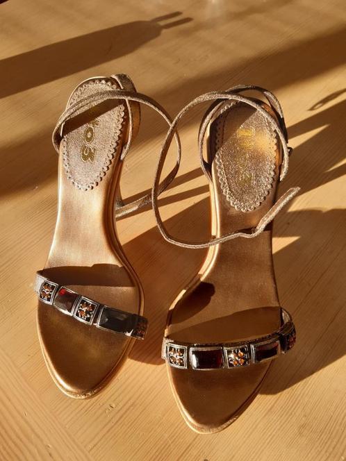 dames open zomerschoen, bronskleurig, maat 38, Kleding | Dames, Schoenen, Zo goed als nieuw, Schoenen met hoge hakken, Overige kleuren