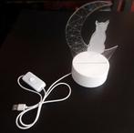 LED nachtlamp met kat-op-de maan design, Ophalen of Verzenden, Zo goed als nieuw