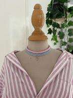 Ketting choker lichtblauw lila lichtroze bedel sleutel, Ophalen of Verzenden, Nieuw, Overige kleuren, Verstelbaar