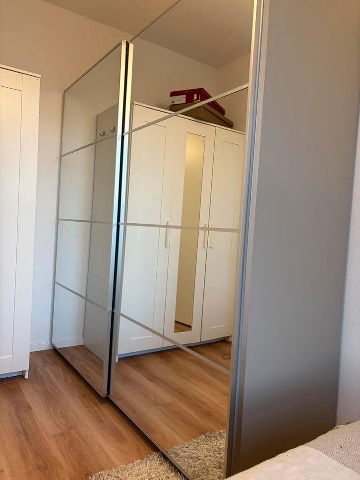 Nieuwe IKEA PAX kast met spiegeldeuren - 200x200, Huis en Inrichting, Kasten | Kledingkasten, Nieuw, 200 cm of meer, 200 cm of meer