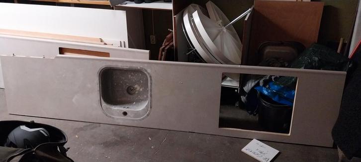 Aanrechtblad Multiplex, Huis en Inrichting, Keuken | Keukenelementen, Zo goed als nieuw, Minder dan 100 cm, 50 tot 75 cm, Ophalen of Verzenden