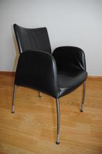 4x design, luxe stoelen Zwart Leder en rvs, €10,-/st, Huis en Inrichting, Stoelen, Ophalen, Gebruikt, Zwart, Design