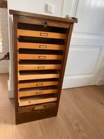 Vintage houten archiefkast, Huis en Inrichting, Ophalen, Minder dan 50 cm, Gebruikt, 100 tot 150 cm