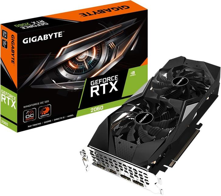 Gigabyte WINDFORCE OC GeForce RTX 2060 12GB 12 GB Video Card, Computers en Software, Videokaarten, Zo goed als nieuw, Nvidia, PCI-Express 3.0