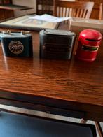 Drie oude spaarpotten nutsspaarbank, Verzamelen, Ophalen, Zo goed als nieuw, Metaal of Blik, Overige thema's