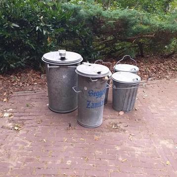 Zinken vuilnisemmer, asemmer , vuilnisbak vanaf 22,50 p.st beschikbaar voor biedingen
