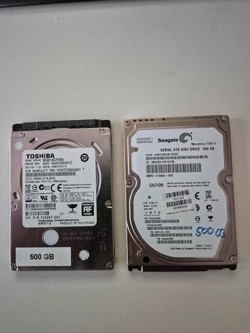 2x 500GB Harde Schijven - Toshiba & Seagate beschikbaar voor biedingen