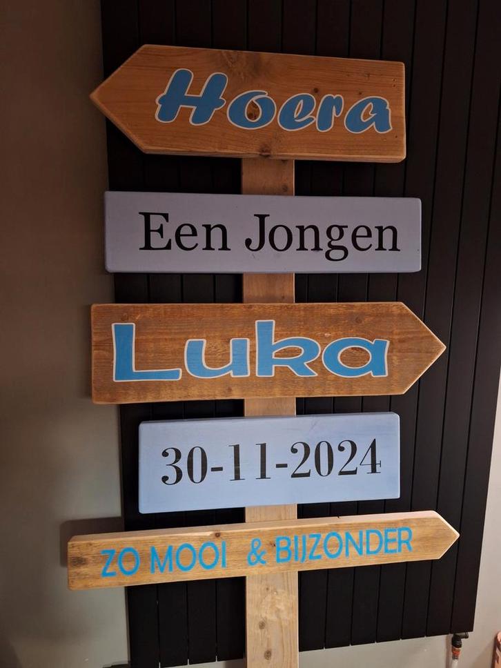 Wegwijzers geboorte bord Gender reveal Feestjes Babyshower, Kinderen en Baby's, Kraamcadeaus en Geboorteborden, Nieuw, Ophalen of Verzenden