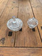 2 kristallen bonbonnières, Huis en Inrichting, Woonaccessoires | Overige, Ophalen of Verzenden, Zo goed als nieuw