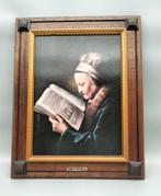 Prent Gerard Dou “lezende oude vrouw”., Gebruikt, Ophalen of Verzenden, Voor 1940, Prent