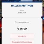 GEZOCHT STARTBEWIJS HALVE MARATHON GRONINGEN, Tickets en Kaartjes, Eén persoon, Mei