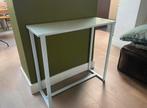 Sidetable wit staal met glazen blad, Huis en Inrichting, Tafels | Sidetables, Ophalen, 50 tot 100 cm, Zo goed als nieuw, 25 tot 50 cm