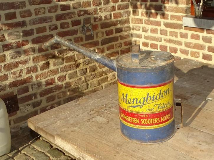 mengbidon voor olie brommer scooter oliekan olieblik, Antiek en Kunst, Curiosa en Brocante, Ophalen