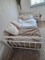 Wit metalen bed 90x200, Huis en Inrichting, Ophalen, Eenpersoons, Zo goed als nieuw, 200 cm