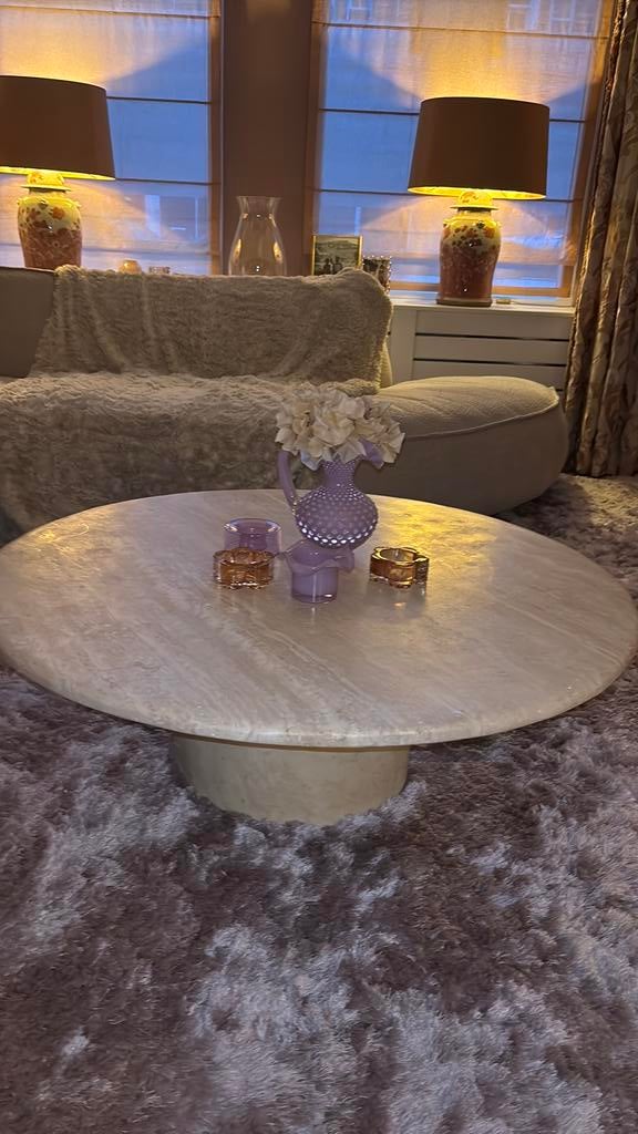 Travertin salon tafel, Ophalen, Gebruikt