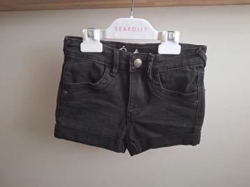 Zwart jeans shortje, korte spijkerbroek van Retour maat 128 beschikbaar voor biedingen