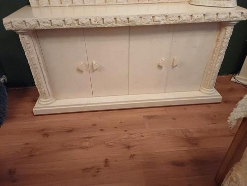 Griekse Manhattan Dressoir met Spiegel, Huis en Inrichting, Kasten | Dressoirs, Gebruikt, 150 tot 200 cm, 25 tot 50 cm, Met deur(en)