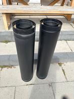2 x Dubbelwandige kachelpijp zwart., Ophalen of Verzenden, Gebruikt, Gas
