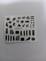 Velletje nagel water decals stickers BN-1235 figuren zwart, Verzenden, Zwart, Nieuw, Handen en Nagels