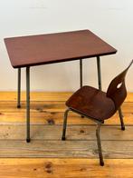 Vintage schooltafel en stoel Galvanitas Werzalit, Ophalen, Zo goed als nieuw, Tafel(s) en Stoel(en)