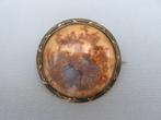 Broche met droogbloemen in zilver – ca. 1900, Sieraden, Tassen en Uiterlijk, Ophalen of Verzenden, Zilver, Broche