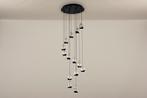 led vide ei hanglamp zwart glas of goud H 110 max 350cm lamp, Huis en Inrichting, Ophalen of Verzenden, Nieuw, Glas, 75 cm of meer