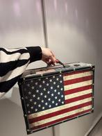 Stoere retro koffer(s) met Amerikaanse vlag, Sieraden, Tassen en Uiterlijk, Overige materialen, 50 tot 60 cm, Nieuw, Ophalen of Verzenden