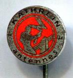 KATHREIN antennes email op zilverkleurig speldje ( V_206a ), Verzenden, Zo goed als nieuw, Merk, Speldje of Pin