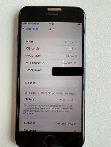 iPhone 8 64GB Zwart - iOS 16.6 beschikbaar voor biedingen