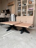 Salontafel set massief eiken met stalen matrix, Ophalen, Nieuw, 50 tot 100 cm, Minder dan 50 cm