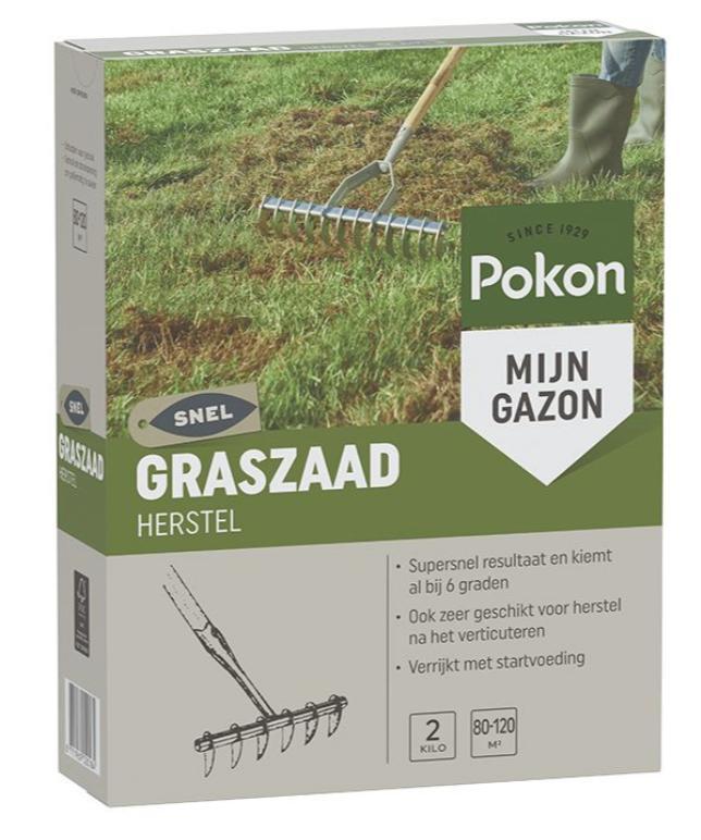 Pokon graszaad 2 kg tot 120 m² – supersnel kiemend, Tuin en Terras, Gras en Kunstgras, Nieuw, 20 m² of meer, Verzenden