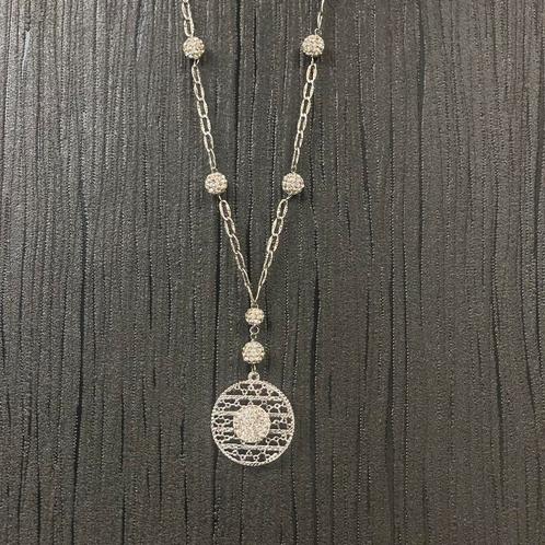 18 k wit gouden ketting, Sieraden, Tassen en Uiterlijk, Kettingen, Nieuw, Goud, Wit, Met edelsteen, Met hanger, Ophalen of Verzenden