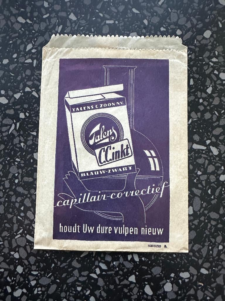 2 TALENS vulpeninkt en Stockum Den Haag reclame zakjes., Verzamelen, Ophalen of Verzenden, Gebruikt, Gebruiksvoorwerp