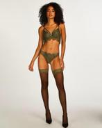 15 Denier Stay Ups - Fancy Lace Top Groen Maat S tm XXL (389, Hunkemöller, Ophalen of Verzenden, Zwart, Overige typen