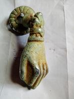 Yzer vernikkelde. Antieke deurklopper handje teken van welko, Ophalen of Verzenden