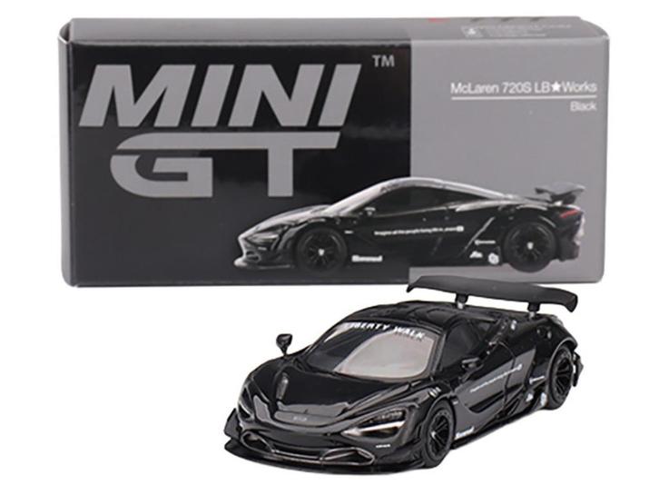 Mini GT 1:64 McLaren 720S LB-Works Black Limited Edition lhd, Hobby en Vrije tijd, Modelauto's | Overige schalen, Nieuw, Auto
