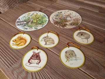 7 Zeldzame Vintage Dieren Natuur Kunst Kaarten van BESHLIE