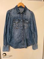 MONARI BLOUSE SPIJKER JEANS SHIRT OVERHEMD 38 M blauw zgan, Maat 38/40 (M), Ophalen of Verzenden, Zo goed als nieuw, Blauw