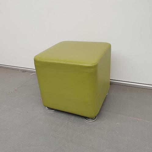 Steelcase Sarrebourg pouf - groene skai, Huis en Inrichting, Banken | Voetenbanken en Poefen, Nieuw, Rond, Ophalen of Verzenden