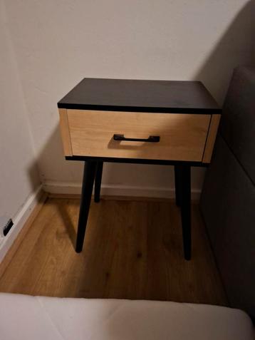 2 Nachtkastjes Hout/Zwart - 51x37x27 cm beschikbaar voor biedingen