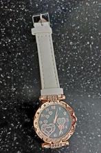 Mooi horloge met strass en glitter, Overige merken, Staal, Staal, Polshorloge