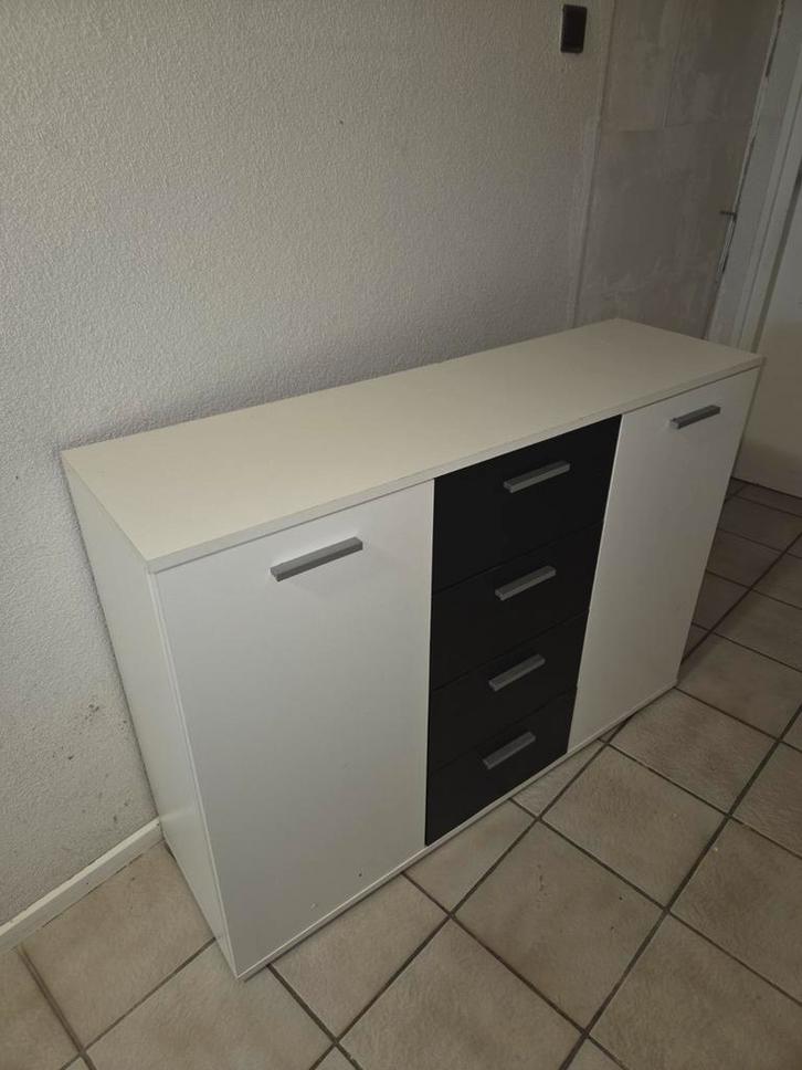 Wit, möbel, kast, zwart, schoenen, lades, kleine  grote, Huis en Inrichting, Kasten | Dressoirs, Gebruikt, 100 tot 150 cm, 25 tot 50 cm