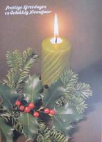 Prettige Kerstdagen - groene kaars met hulst en besjes, Verzenden, 1960 tot 1980, Gelopen, Overige thema's